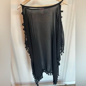 Torry Black Sheer Swimsuit Coverup